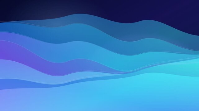 Abstract Flowing Blue Gradient Waves with Smooth Layered Motion