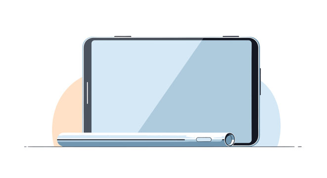 Modern Silver Laptop With Blank Screen Display.