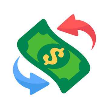 Vibrant graphic symbolizing financial exchange, money transfer, or recurring payment flow