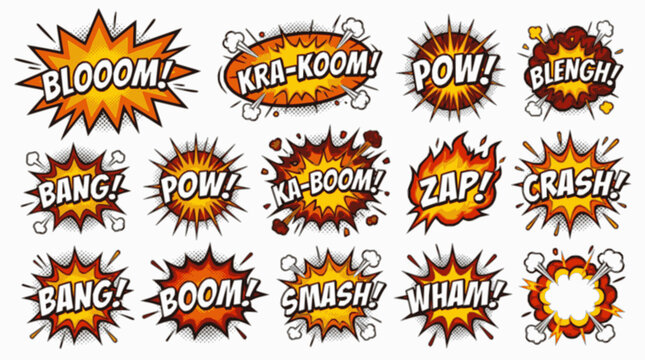 Explosion Sound Effect Comic Book Words - A Collection of Onomatopoeia for Action Scenes