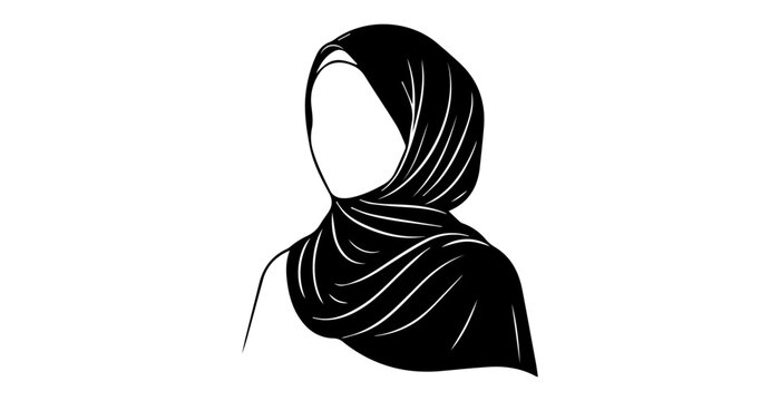 Woman wearing black hijab with headscarf