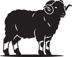 Alert Valais Blacknose Standing Silhouettes © MdHasan