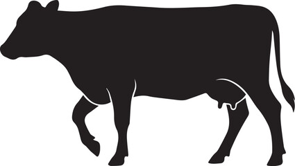 Fototapeta premium Cow Grooming Silhouettes Natural Behavior Vector