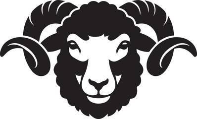 Frontal Valais Blacknose Head Horns Silhouettes © MdHasan