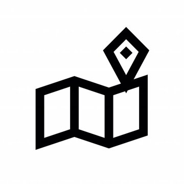Map sharp outline style icon. motion graphic animation, perfect for social media, presentations, websites, digital projects, and mobile interface. Alpha channel transparent background