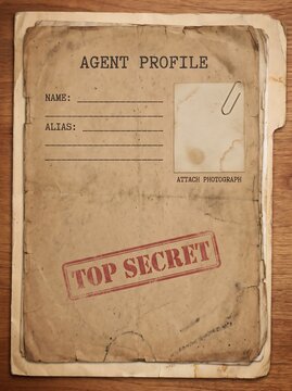 Blank Top Secret Agent Profile Document File Template