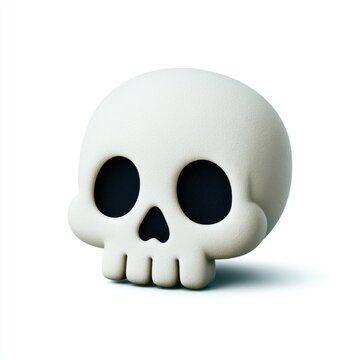 Cute Halloween skull 3D cartoon icon