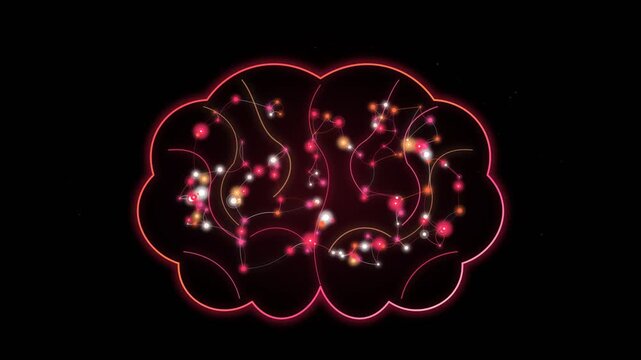 Glowing AI Brain with Animated Neural Network Connections