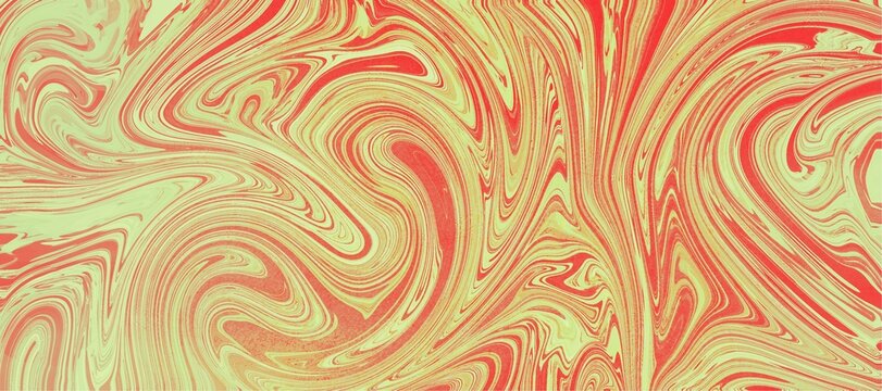  Yellow red Swirly Marbling