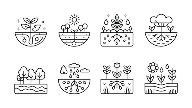 Black and white of various animals including a hedgehog, rabbit, bear, and squirrel