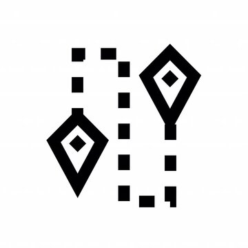 Route sharp outline style icon. motion graphic animation, perfect for social media, presentations, websites, digital projects, and mobile interface. Alpha channel transparent background