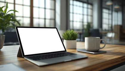 Fototapeta premium Bright Startup Workspace with Tablet and Modern Office Accessories