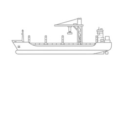 Obraz premium Cargo Ship with Crane Illustration