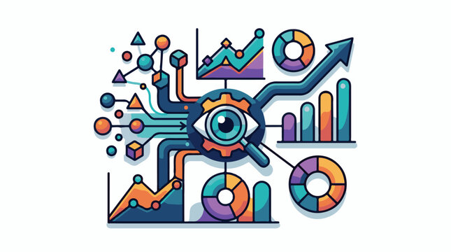 Abstract data visualization with an eye at the center
