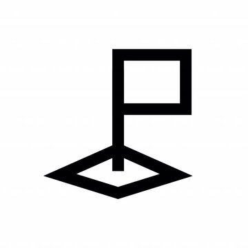 Square Flag sharp outline style icon. motion graphic animation, perfect for social media, presentations, websites, digital projects, and mobile interface. Alpha channel transparent background