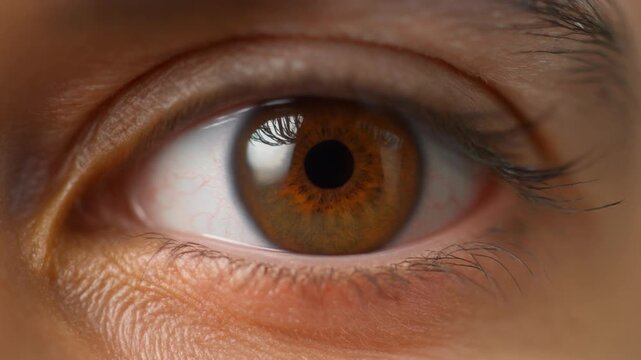Human Eye Blinking Sequence with Natural Light and Shallow Depth of Field for Concept Development