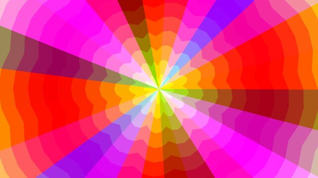 Vibrant Multi Colored Kaleidoscope Vortex Pattern Resembling Top Down Beach Umbrella