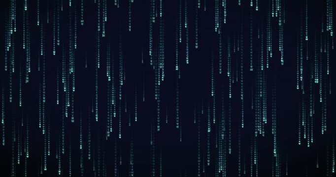 Falling code animation with Devanagari characters in a dark violet matrix background.