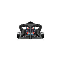 Obraz premium Detailed Front Perspective Of Formula 1 Race Car Cockpit With Halo Protection And Driver In Vibrant Helmet Vector Illustration