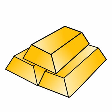 gold bars vector illustration isolated on white background, gold bars for your design
