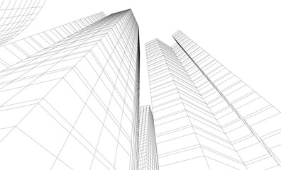 Fototapeta premium architectural buildings vector 3d illustration