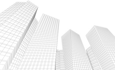 Fototapeta premium architectural buildings vector 3d illustration