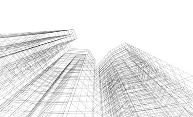 Fototapeta premium architectural buildings vector 3d illustration