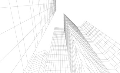 Fototapeta premium architectural buildings vector 3d illustration
