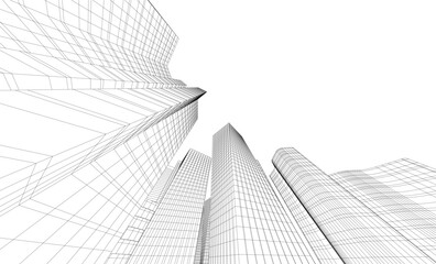 Fototapeta premium architectural buildings vector 3d illustration