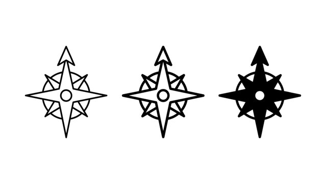Star triangle emblem icon set with triangle geometric abstract collection illustration isolated