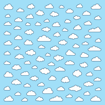 Continuous Fluffy Vapor Motif Serene Stratosphere Backdrop Art Vector