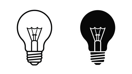 Light bulb icon set showing illumination and creativity concepts for energy, innovation, and design inspiration  © Buta