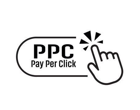 pay per click sign on white background
