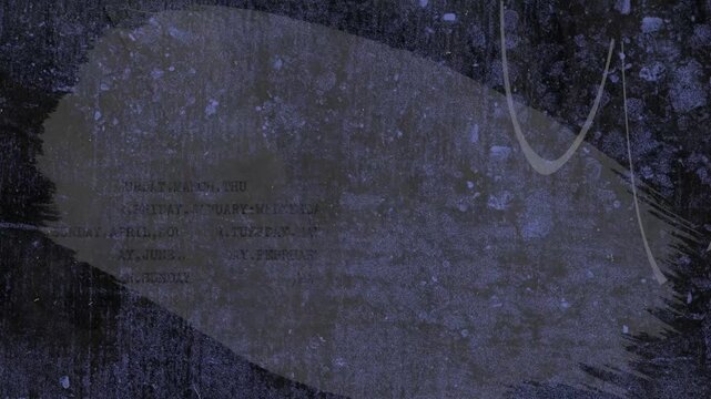 Dynamic abstract pale purple background with a grunge texture of broad brush strokes and handwritten doodles and fragments of printed text on a retro-style typewriter, creative cyclic animation.