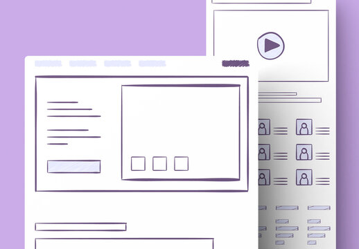 Hand Drawn Website Wireframe Landing Page Template
