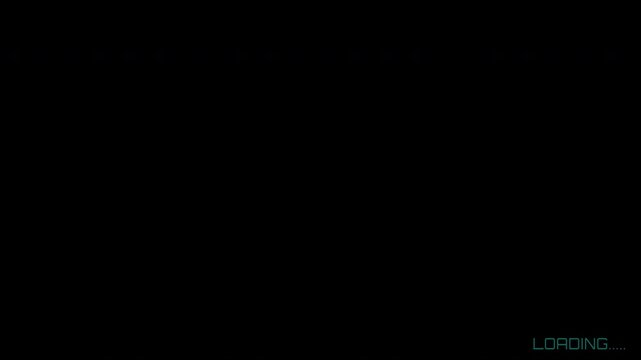 Press start to enter on black background 4k video. Random text reveal