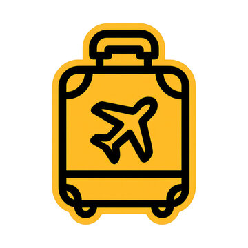 PNG Yellow suitcase airplane icon