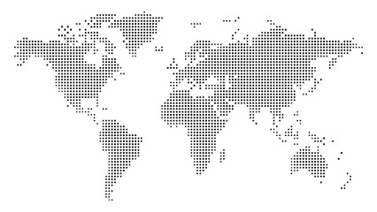 Detailed World Map Vector Illustration with Dotted Continents for Global Business Travel Geography Atlas Network Design and Worldwide Countries on White Background © Kumot Roy