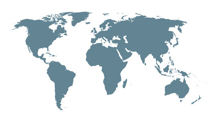 Fototapeta premium Detailed World Map Vector Illustration with Continents on White Background for Global Business Travel Geography Atlas and Worldwide Countries Design