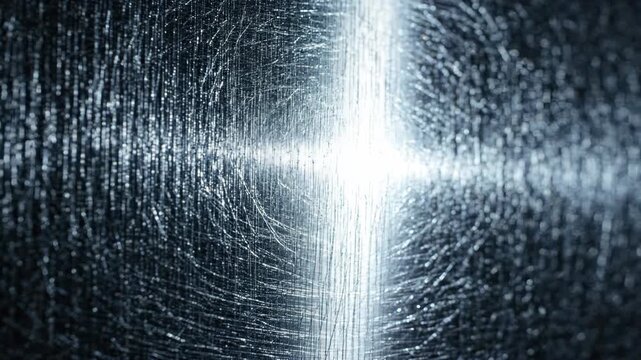 Seamless loop of a cold metallic surface with shifting polished textures creating a clean industrial dark silver background animation with subtle motion