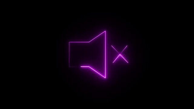 Purple neon audio volume mute symbol stock 4k motion videos
