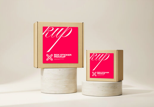 Box Sticker Mockup
