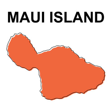 Maui island map symbol shape, travel web flat concept icon vector illustration .