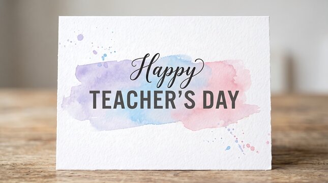 Happy teachers day card watercolor design for appreciation gratitude and educator recognition