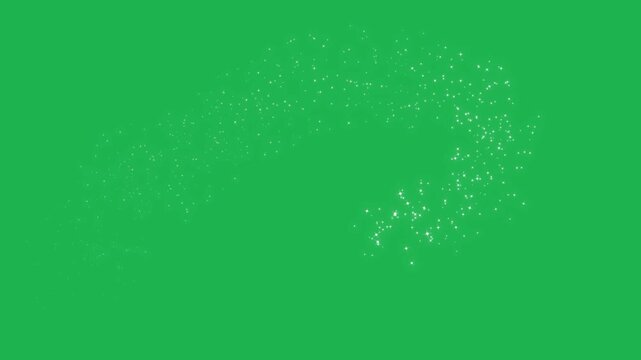 Magical Stardust Comet Arc Animation on Green Screen with Shimmering Star Particle Trail for Chroma Key Compositing, Motion Graphics, Video Editing, Logo Reveal, Broadcast Design and 4K Visual Effects