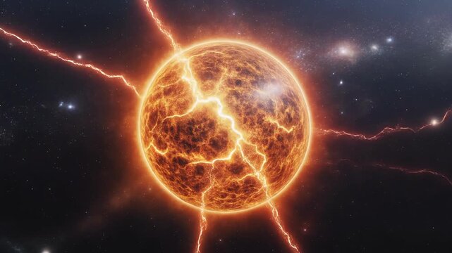 Dynamic cosmic explosion with swirling energy and particles