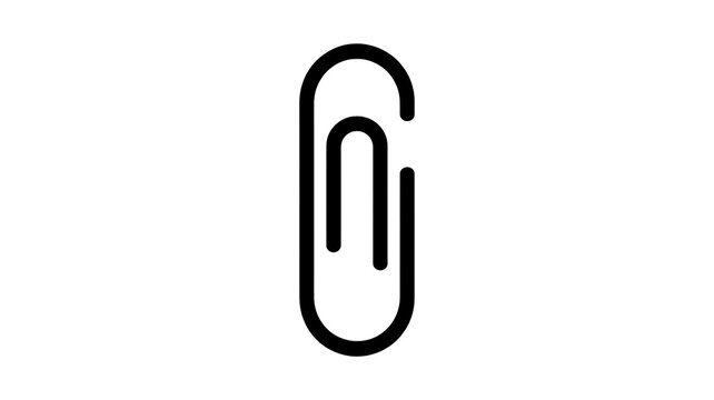 Black paper clip icon for office and document organization