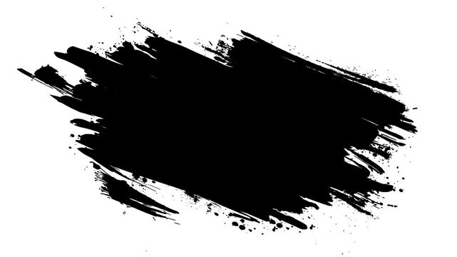 Video effect 4k.Grunge Texture Frame Overlay.Dry stroke frame in black ink loop animation grunge animation