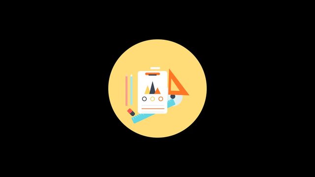 Flat Design Illustration of Graphic Design Tools and Elements.