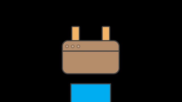 Simple Flat Design Icon of a Printer Printing Document.